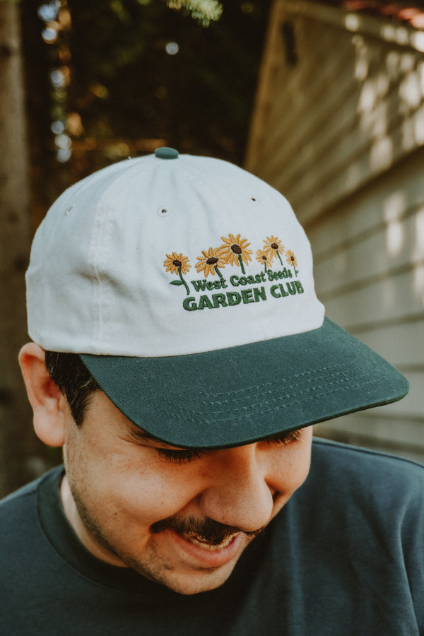 Garden Club - Organic Cotton Hat in Off-White and Earth Green